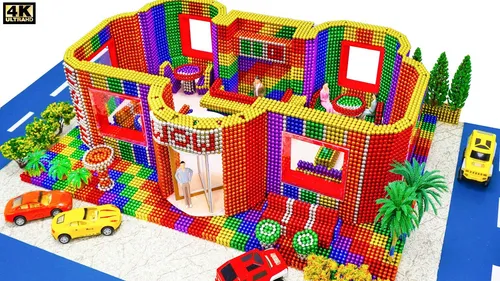 How To Build Miniature Coffee Shop From Magnetic Balls Satisfying Relax